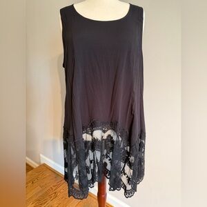 NWT Black Lenny Hanky Hem Lace Tank - Torrid Size 3 (22-24, 3X)